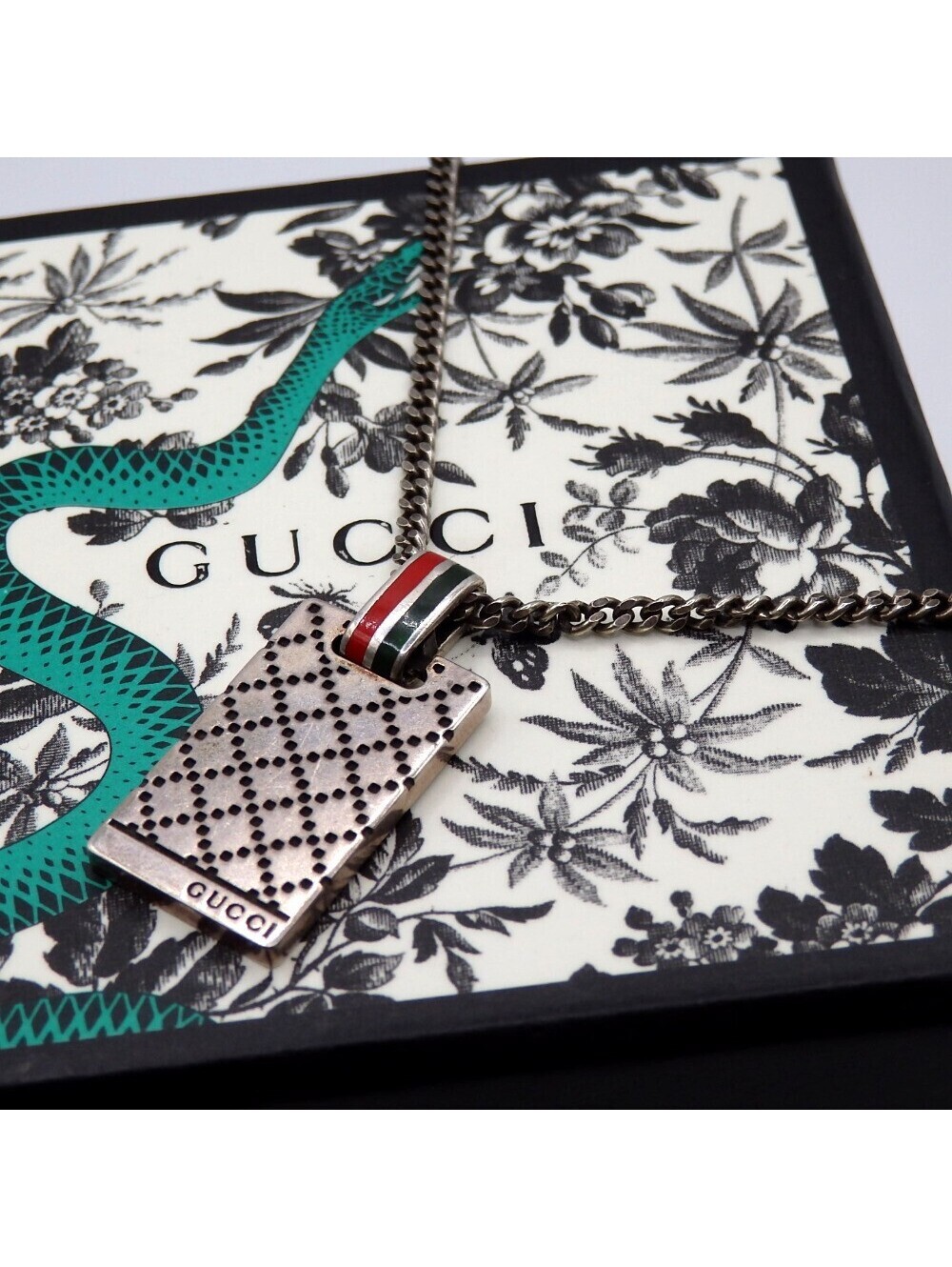 Authentic GUCCI Diamante necklace 925 silver[Used]